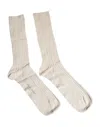 Dolce & Gabbana Beige Cotton Stretch Logo Mid Calf Socks In Sand