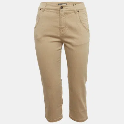 Pre-owned Dolce & Gabbana Beige Denim Sabrina Capri Jeans S/waist 27" In Sand