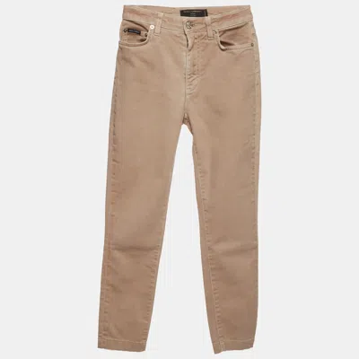 Pre-owned Dolce & Gabbana Beige Denim Skinny Fit Audrey Jeans S