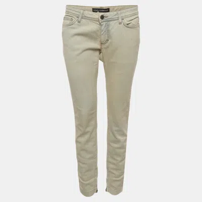 Pre-owned Dolce & Gabbana Beige Denim Straight Fit Jeans M/waist 31" In Sand