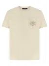 Dolce & Gabbana Embroidered Pocket T-shirt With Short Sleeves In Beige