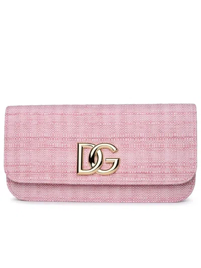 Dolce & Gabbana Beige Fabric Bag In Pink