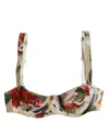 Dolce & Gabbana Beige Floral Balconcino Underwired Bra Underwear In Multi