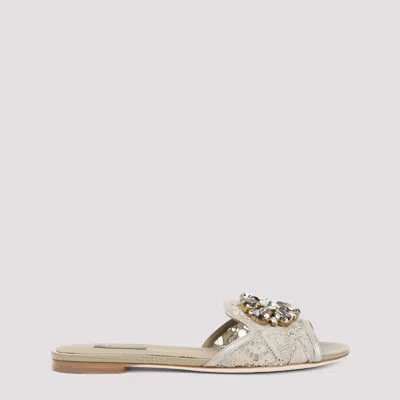 DOLCE & GABBANA BEIGE SLIP ON SANDALS