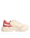 Dolce & Gabbana Beige Leather Daymaster Women Sneaker Shoes In White