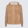 Dolce & Gabbana Sheepskin Jacket With Knit Inserts And Hood In Beige 4