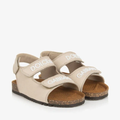 Dolce & Gabbana Beige Leather Sandals