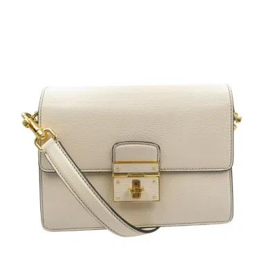 Pre-owned Dolce & Gabbana Beige Leather Shoulder Bag ()