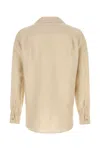Dolce & Gabbana Long Sleeve Linen Shirt In Neutral