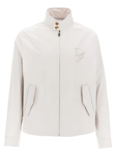 DOLCE & GABBANA BEIGE LOGO EMBROIDERY JACKET