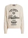 Dolce & Gabbana Oversized Pullover With Interwoven Pattern Clothing In Neutral