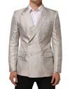 Dolce & Gabbana Beige Martini Double-breasted Suit Blazer In Multi