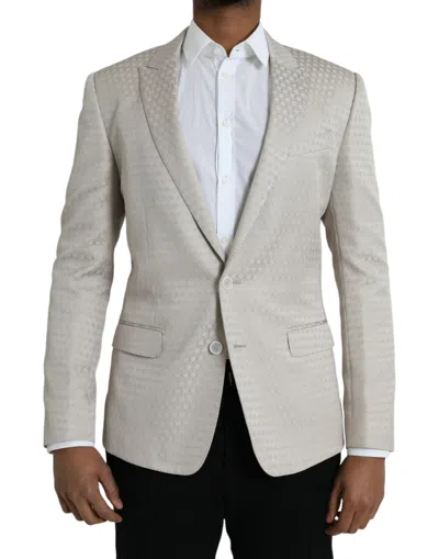 Dolce & Gabbana Beige Martini Single Breasted Coat Blazer