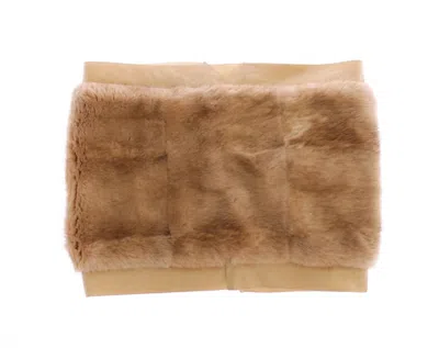 Dolce & Gabbana Beige Mink Fur Scarf Foulard Neck Women's Wrap