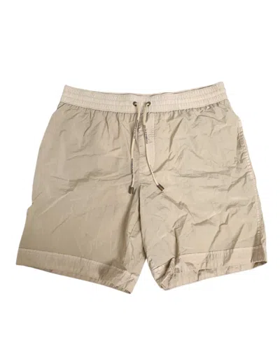 DOLCE & GABBANA DOLCE & GABBANA BEIGE NYLON BEACHWEAR MEN BOXER SHORT MEN'S SWIMWEAR