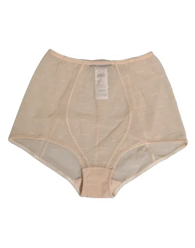 Dolce & Gabbana Beige Nylon High Waist Girdle Panty Underwear In Brown