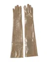 Dolce & Gabbana Beige Nylon Long Elbow Length Mitten Women's Gloves In Sand