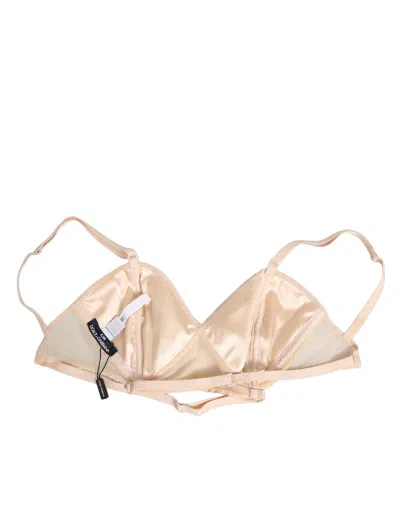 Dolce & Gabbana Beige Nylon Triangle Soft Cup Brassiere Underwear In Neutral
