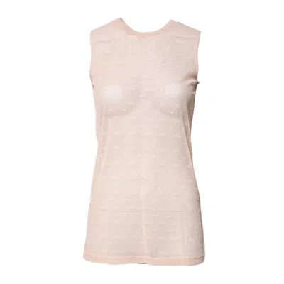 Dolce & Gabbana Nylon Blouse Knee Length Round Neckline Sleeveless In Neutral