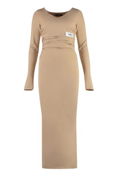 Dolce & Gabbana Schulterfreies Kleid In Beige