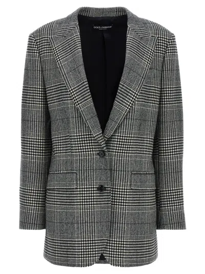 DOLCE & GABBANA BLACKWHITE PIED DE POULE BLAZER