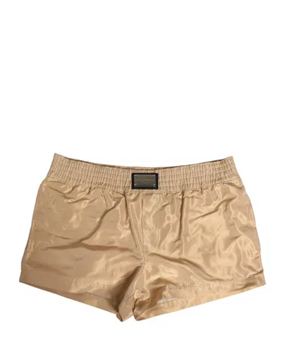 Dolce & Gabbana Beige Polyester Men Boxer Shorts Underwear In Brown