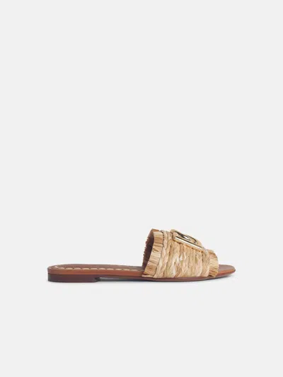 Dolce & Gabbana Beige Raffia Braid Slipper