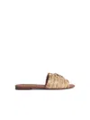 Dolce & Gabbana Beige Raffia Braid Slipper In Sand