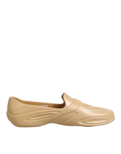 Dolce & Gabbana Beige Rubber Slides Low Top Sneakers Men's Shoes In Sand