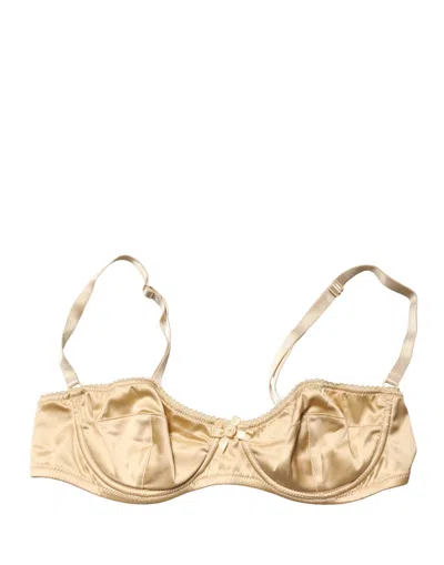 Dolce & Gabbana Beige Semi-pad Underwire Balconette Bra Underwear In Brown