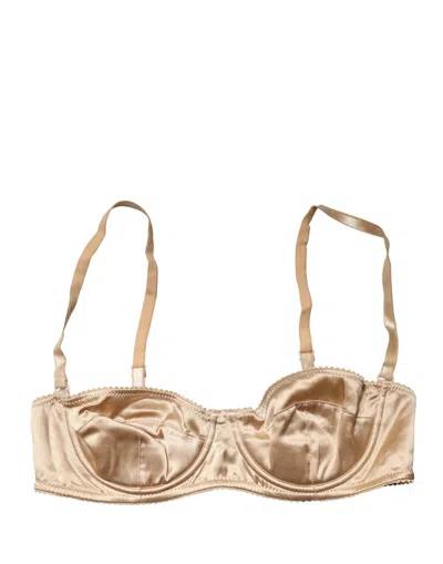 Dolce & Gabbana Beige Semi-pad Underwire Balconette Bra Underwear In Neutral