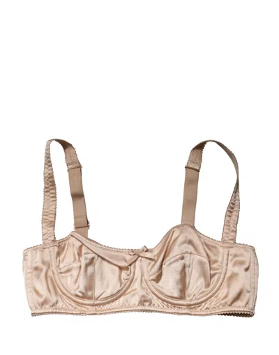 Dolce & Gabbana Beige Semi-pad Underwire Balconette Bra Underwear In Neutral