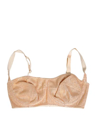 Dolce & Gabbana Beige Semi-pad Underwire Balconette Bra Underwear In White
