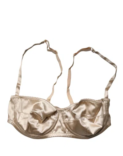Dolce & Gabbana Beige Semi-pad Underwire Balconette Bra Women's Underwear