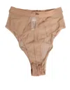 Dolce & Gabbana Beige Sheer Mesh High Waist Briefs Underwear In Brown