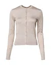 Dolce & Gabbana Beige Silk Button Down Cardigan Sweater