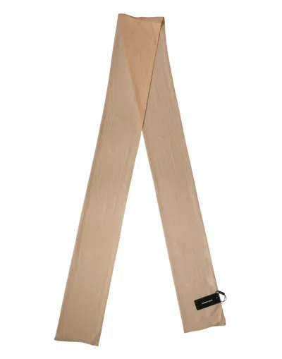 Dolce & Gabbana Beige Silk Sash Wrap Foulard Stole 292cm X 19cm Women's Scarf In Sand