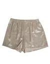 Dolce & Gabbana Beige Silk Satin Elastic Men Boxer Short Swimwear In Gray