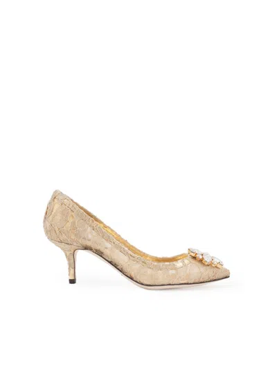 Dolce & Gabbana Decollete Pizzo Taormina In Yellow