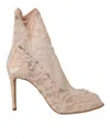 Dolce & Gabbana Ankle Boots In Beige