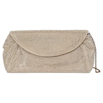 Pre-owned Dolce & Gabbana Beige Suede Miss Stardust Crystal Bag In Brown