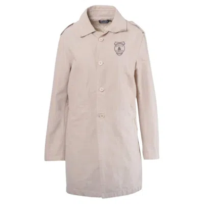 Pre-owned Dolce & Gabbana Beige Trench Coat With Back Graphic- '90s In Brown