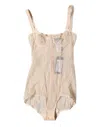 Dolce & Gabbana Beige Tulle Balconette Bra Bodysuit Women's Underwear In Sand