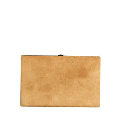 Dolce & Gabbana Beige Velvet Calf Leather Clutch Evening Women Purse Bag Aluminium In ["yellow","beige","black","red"]
