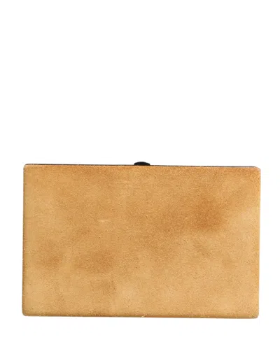 Dolce & Gabbana Beige Velvet Calf Leather Clutch Evening Women Purse Women's Bag In Sand