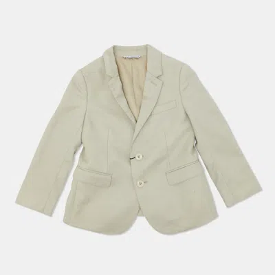 Pre-owned Dolce & Gabbana Beige Wool & Silk Blazer 4 Years In Sand
