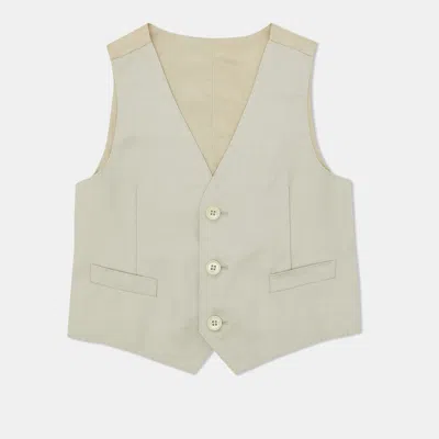 Pre-owned Dolce & Gabbana Beige Wool & Silk Waist Coat 4 Yrs In Sand