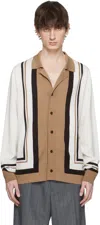Dolce & Gabbana Logo Embroidery Cardigan Sweaters And Cardigans In Latte/marrone/beige