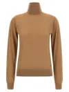 Dolce & Gabbana Cashmere Turtleneck Sweater Sweaters And Cardigans Beige In Brown