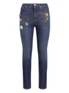 Dolce & Gabbana Bejeweled High-rise Jeans In Blue